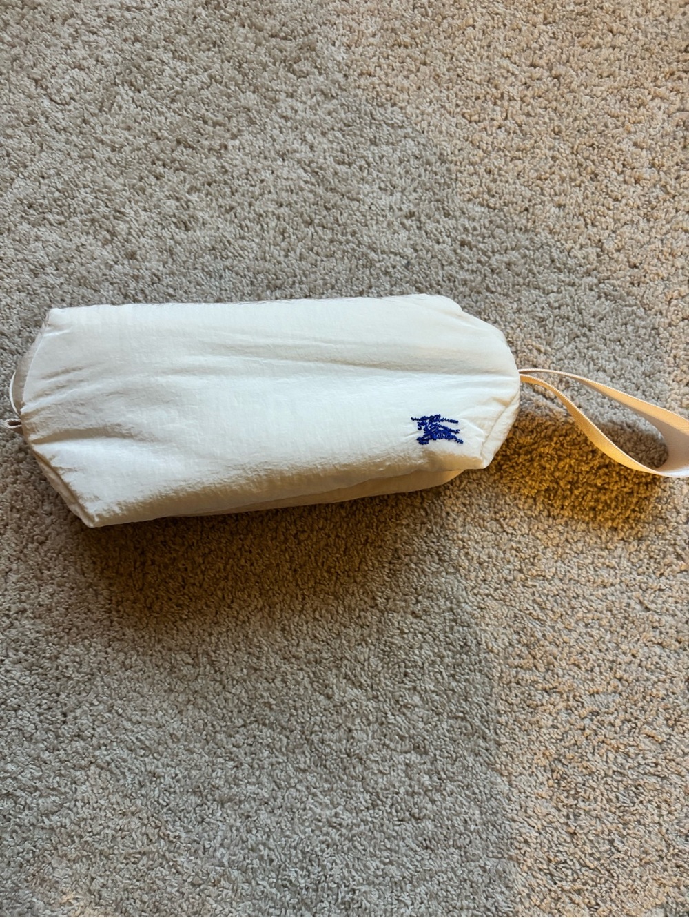Burberry Cosmetic Bag Wristlet Pouch with Blue Embroidery - Women's Bag